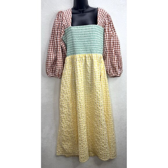 ASOS Women's Multi-Color Plaid Gingham Maxi Dress Size 12 - Picture 1 of 9